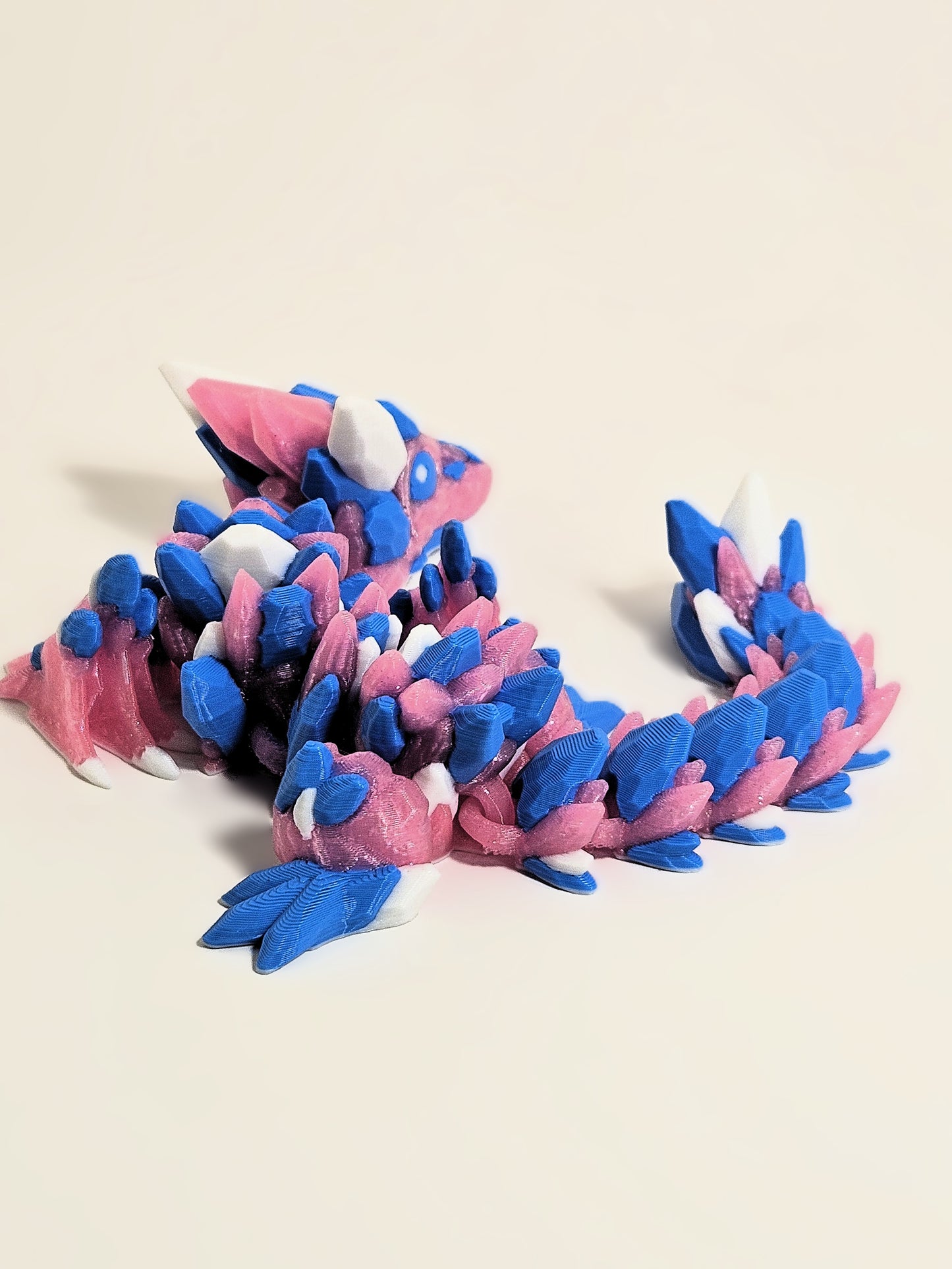 Blue and Glitter Pink Baby Crystal Dragon