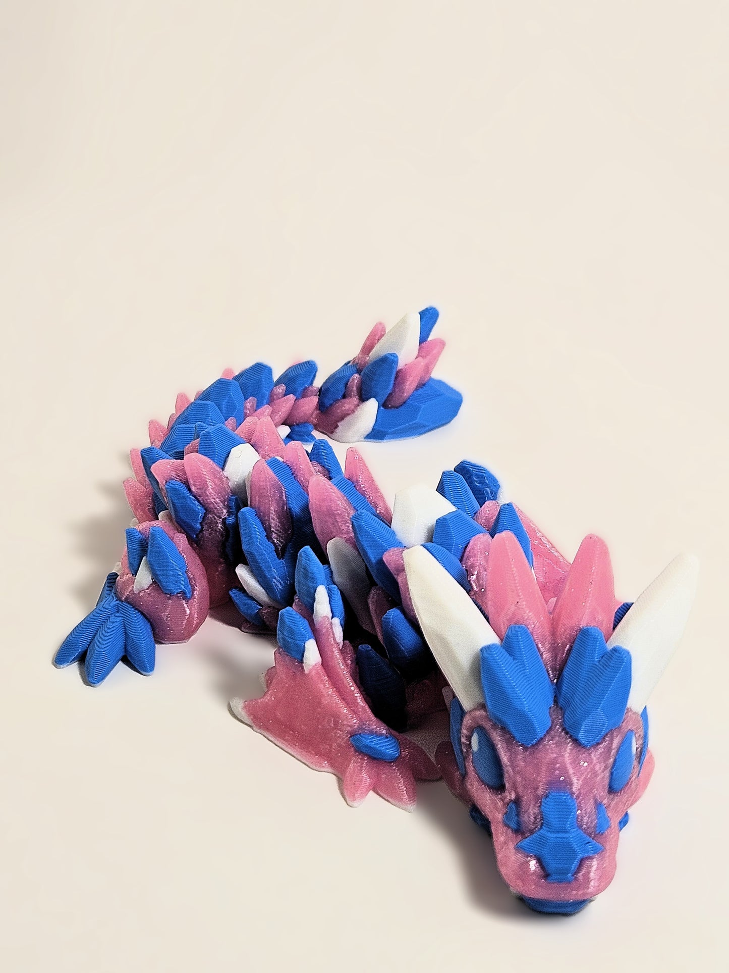 Blue and Glitter Pink Baby Crystal Dragon