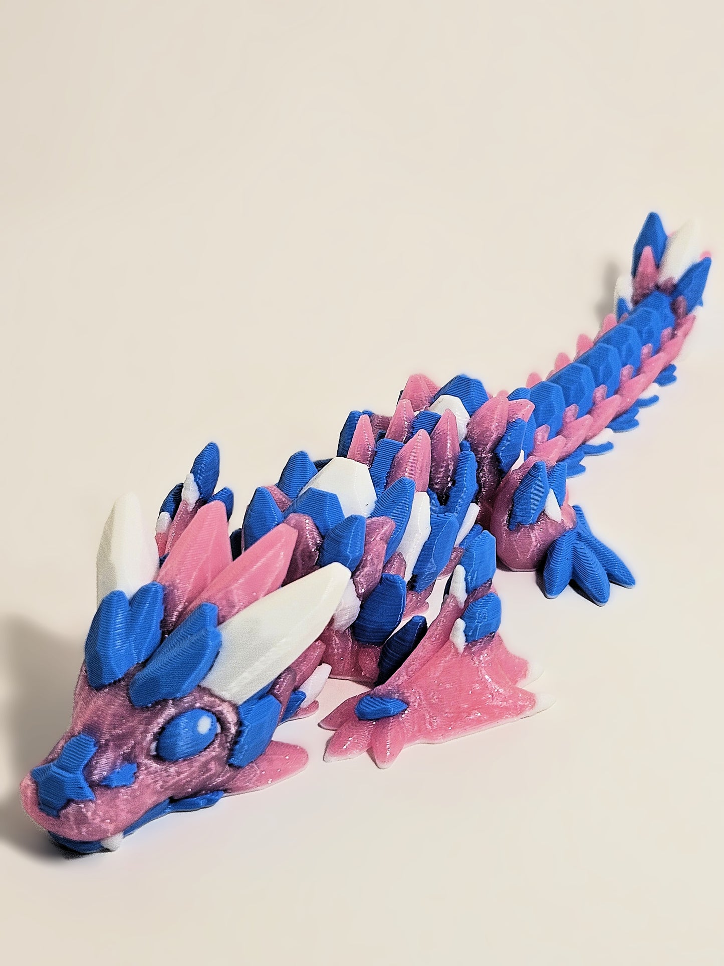 Blue and Glitter Pink Baby Crystal Dragon