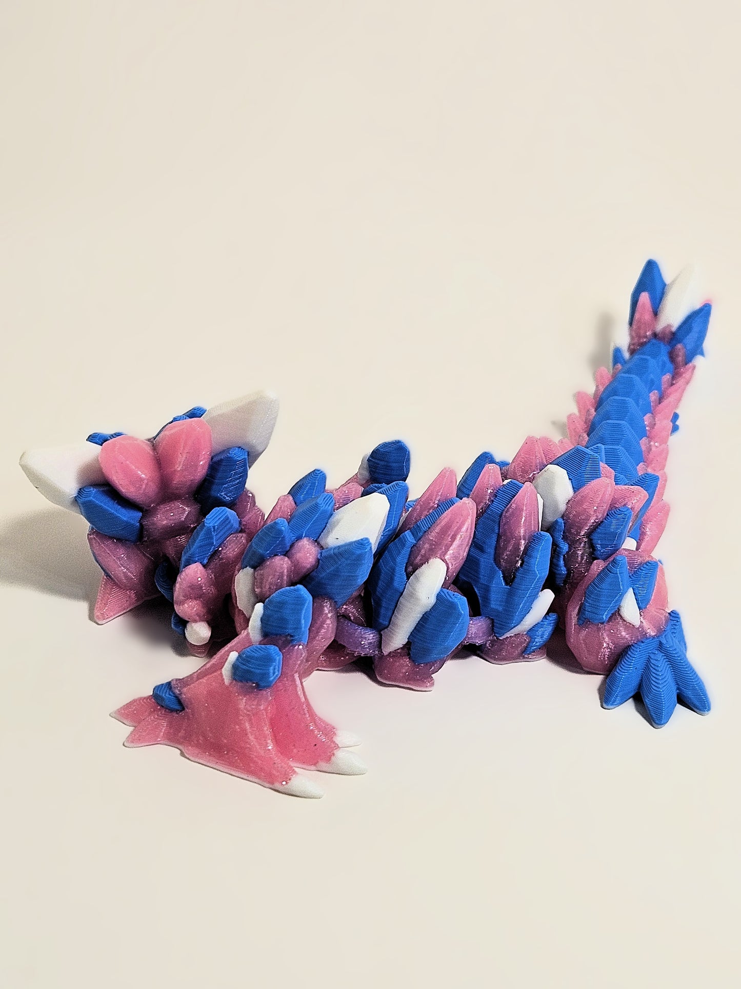 Blue and Glitter Pink Baby Crystal Dragon