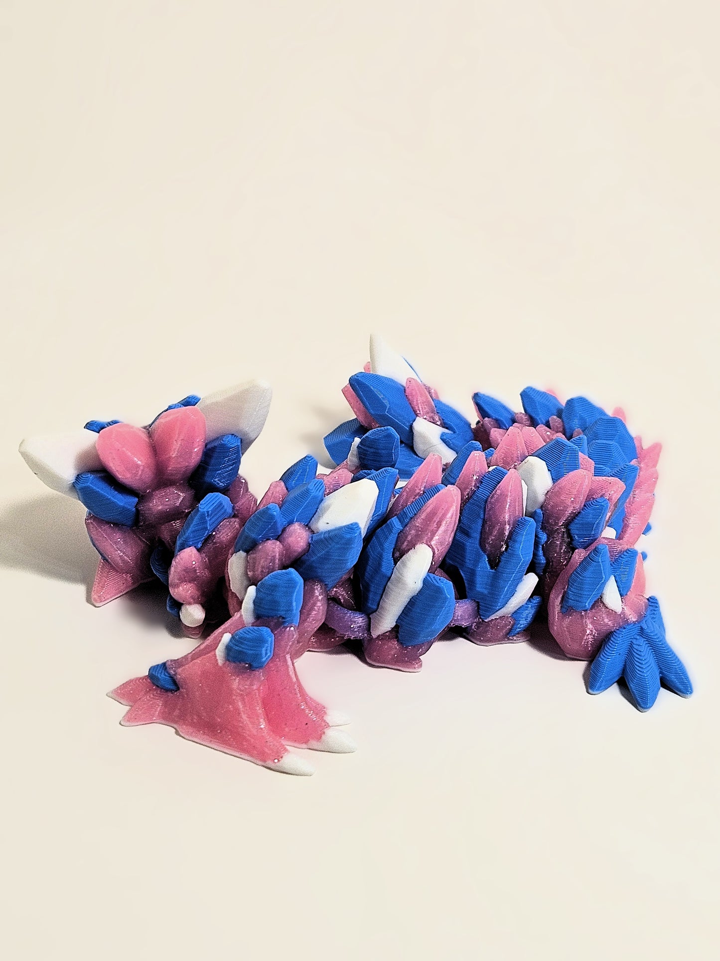 Blue and Glitter Pink Baby Crystal Dragon