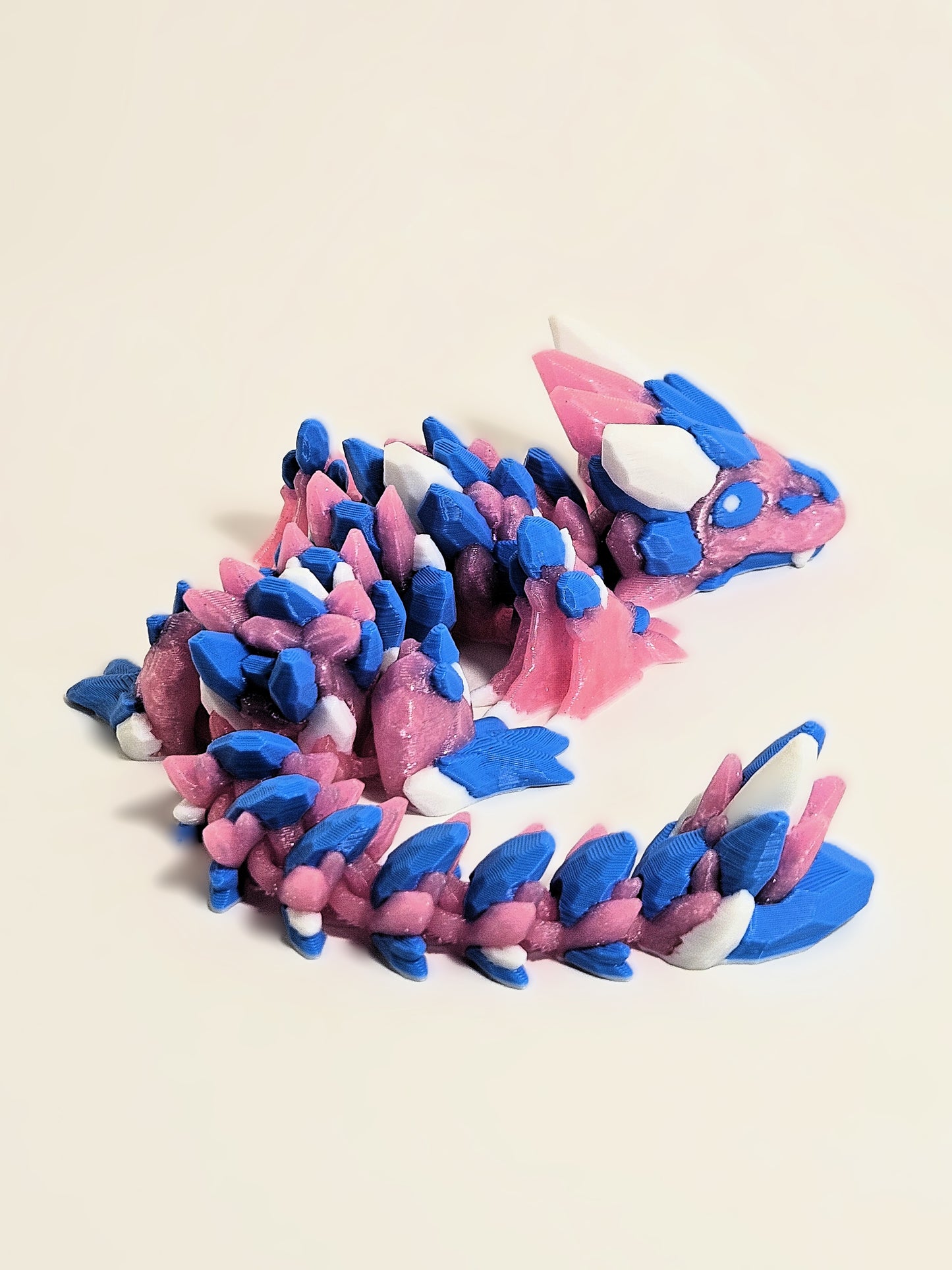 Blue and Glitter Pink Baby Crystal Dragon