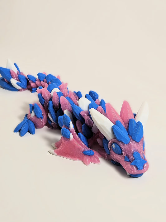 Blue and Glitter Pink Baby Crystal Dragon