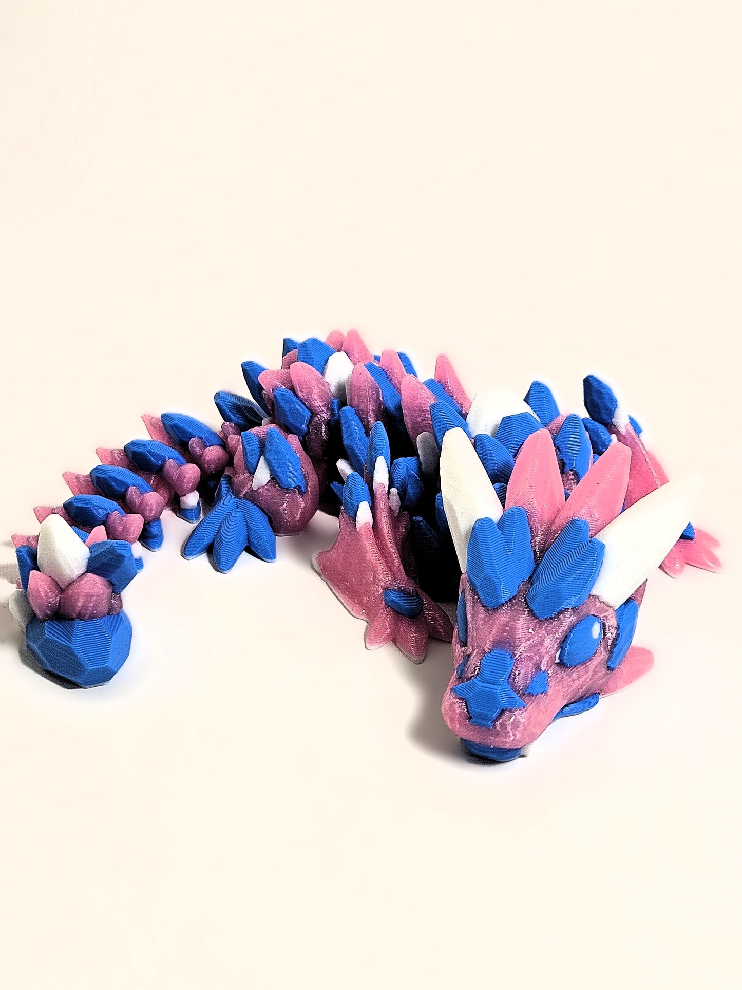 Blue and Glitter Pink Baby Crystal Dragon